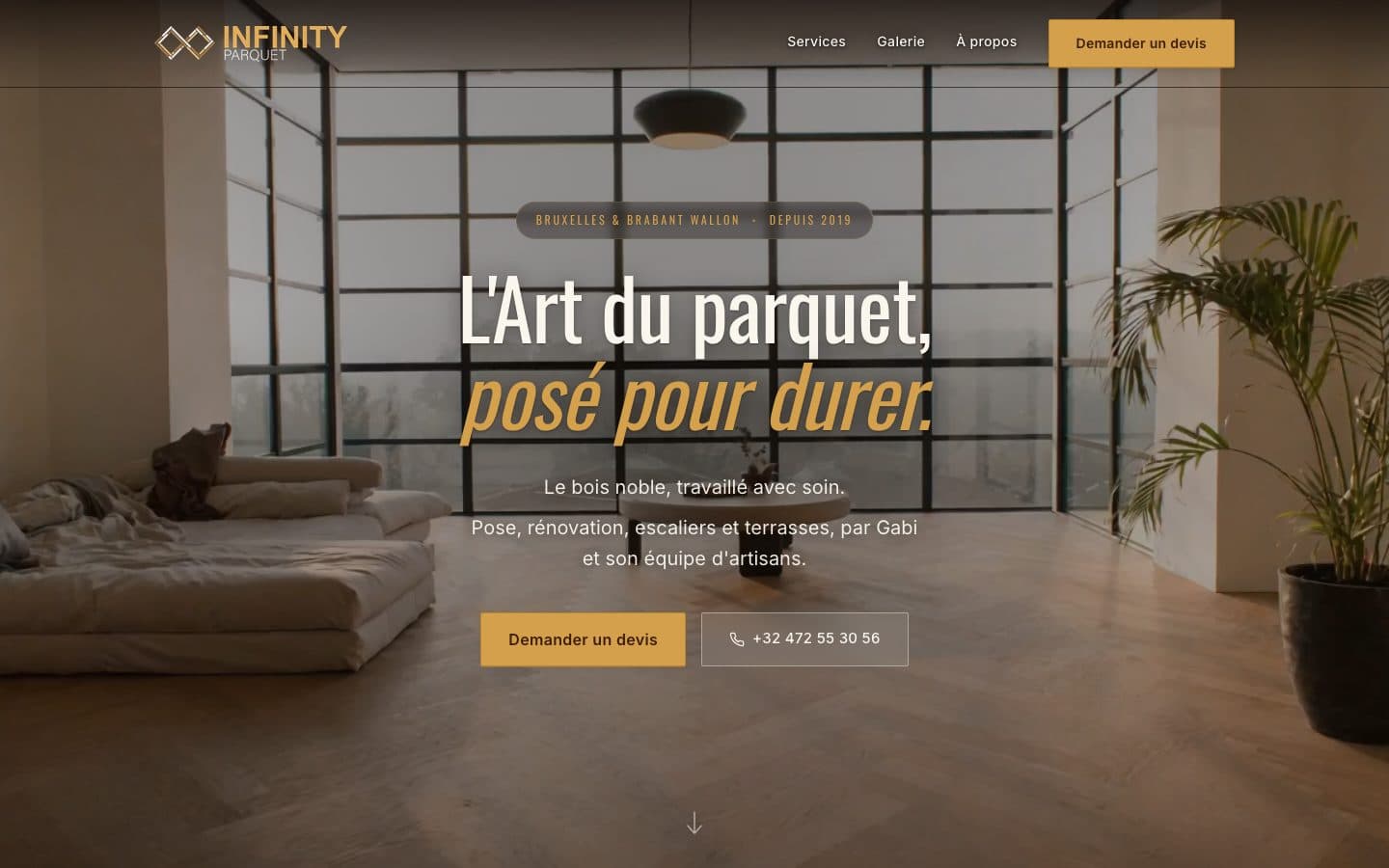 Site Infinity Parquet, en direct